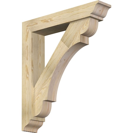 Ekena Millwork Olympic Traditional Rough Sawn Bracket w/ Offset Brace, Douglas Fir, 6"W x 30"D x 34"H BKT0604X30X34OLY01RDF